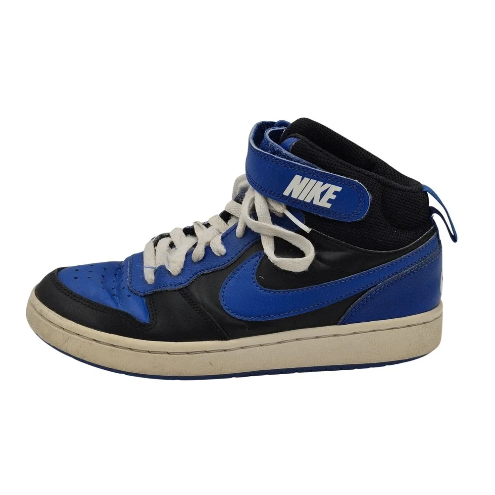 Nike Shoes Youth Size 4.5Y Blue Mid Top Strap‎ Basketball Sneakers DM8872-001
